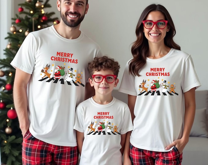Merry Christmas T-Shirt, Walking Santa, Unisex Jersey Short Sleeve Tee