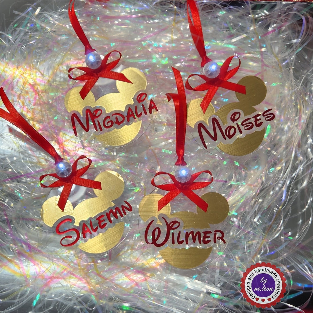 Custom Acrylic Christmas Tree Ornament Mickey Collection Etsy