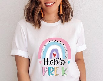 Hello Pre-K Teacher Shirt, Kindergarten Teacher T-Shirt, Teacher T-Shirt, Pre K Teaching Shirts, Back to School T-Shirt, Elementary Teachers