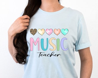 Music Teacher T-shirt, Teach Shirt, Teacher Shirt, Inspirational Teacher Shirt, Teacher Life Rainbow Shirt , Teacher Gifts, Educator T-Shirt