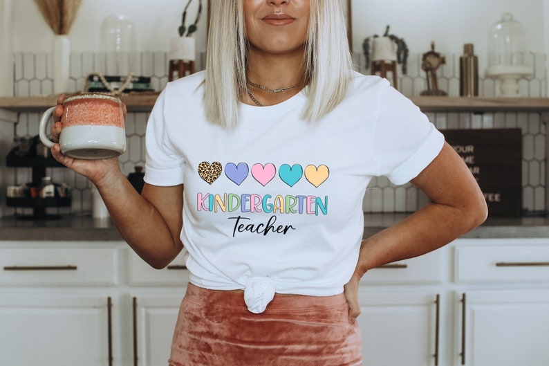 Kindergarten Teacher Shirt, Kindergarten Teacher T-Shirt, Teacher T-Shirt, Kinder Crew Teaching Shirts, Back to School, Elementary Teachers image 1