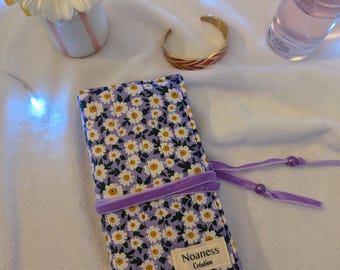 Floral Travel Jewelry Case - Handmade Jewelry Pouch - Ring and Necklace Organizer - Handmade Gift for Women