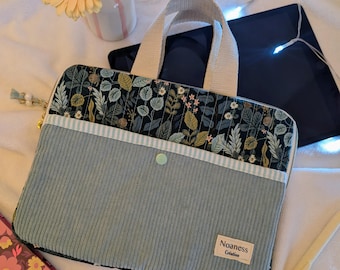 Quilted iPad sleeve with handle – Rifle Paper Co floral tablet case, padded iPad case, women's laptop sleeve