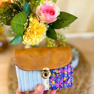 portefeuille florale en tissu, cadeau pour femme