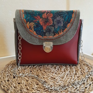 Sac bandoulière bordeaux, cadeau pour femme