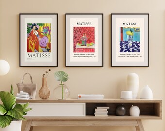 Set of 3 Matisse Prints, Neutral Vintage Wall Art, Gallery Wall Decor, Bundle of 3 Prints, Printable Art