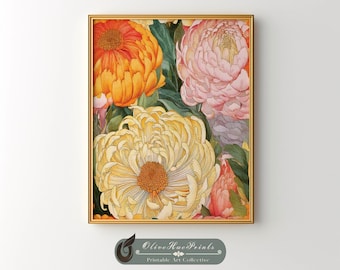 William Morris Inspired Art Nouveau Prints, Botanical Gallery Wall Set (Digital Download)