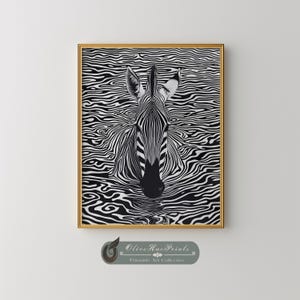 Modern Zebra Print: Abstract Black and White Wall Art (Digital Download