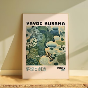 Yayoi Kusama Abstrakte Kunst, Yayoi Kusama Poster, Japanische Wandkunst, Yayoi Kusama Japanische Galerie Wandkunst Wohnzimmer