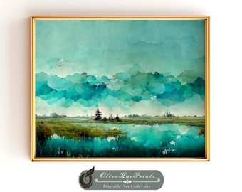 Salz Marsh Druck, Low Country Art, Charleston South Carolina Aquarell, Küstendekor (DIGITAL DOWNLOAD)