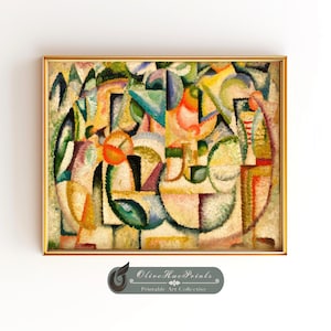 Estudio A de Amadeo de Souza-Cardoso, Arte mural abstracto, maximalista e imprimible (Descarga digital)