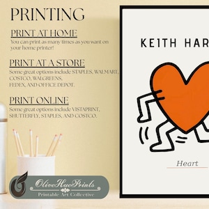 Láminas de arte mural naranja inspiradas en Keith Haring: Juego de 3 (descarga digital) imagen 9