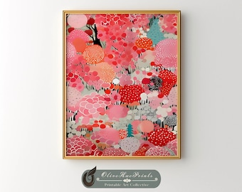 Colorful Abstract Wildflower Print: Vibrant Floral Wall Art (Digital Download)