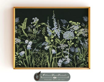 William Morris Style Floral Print, Vintage Flowers Wall Art Poster