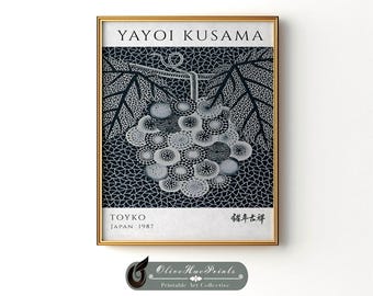 Yayoi Kusama Grapes 1983 Print, Japan Ukiyo-e Poster, Japanese Wall Art Prints (DIGITAL DOWNLOAD)