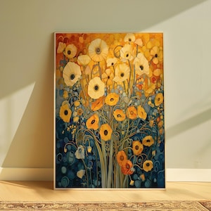 Klimt Garden Poster: Floral Art Nouveau Print (Digital Download)