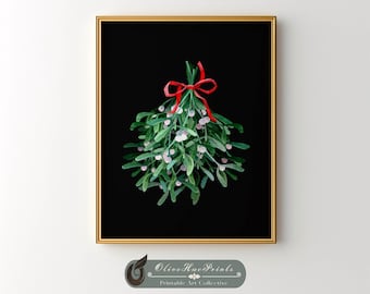 "Weihnachts-Mistelzweig druckbare Kunst, ""Winterbilder"" (DIGITALER DOWNLOAD)"