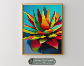 多肉植物の水彩画 - サボテンのアートプリント - 多肉植物の絵画 - 南