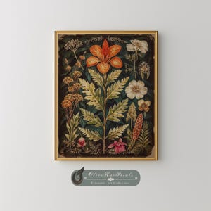 Illustrazione vintage di fiori selvatici: stampa artistica botanica (download digitale)