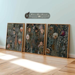 William Morris Inspired Garden Printable Wall Art, Dense Forest Flowers (Digital Download)