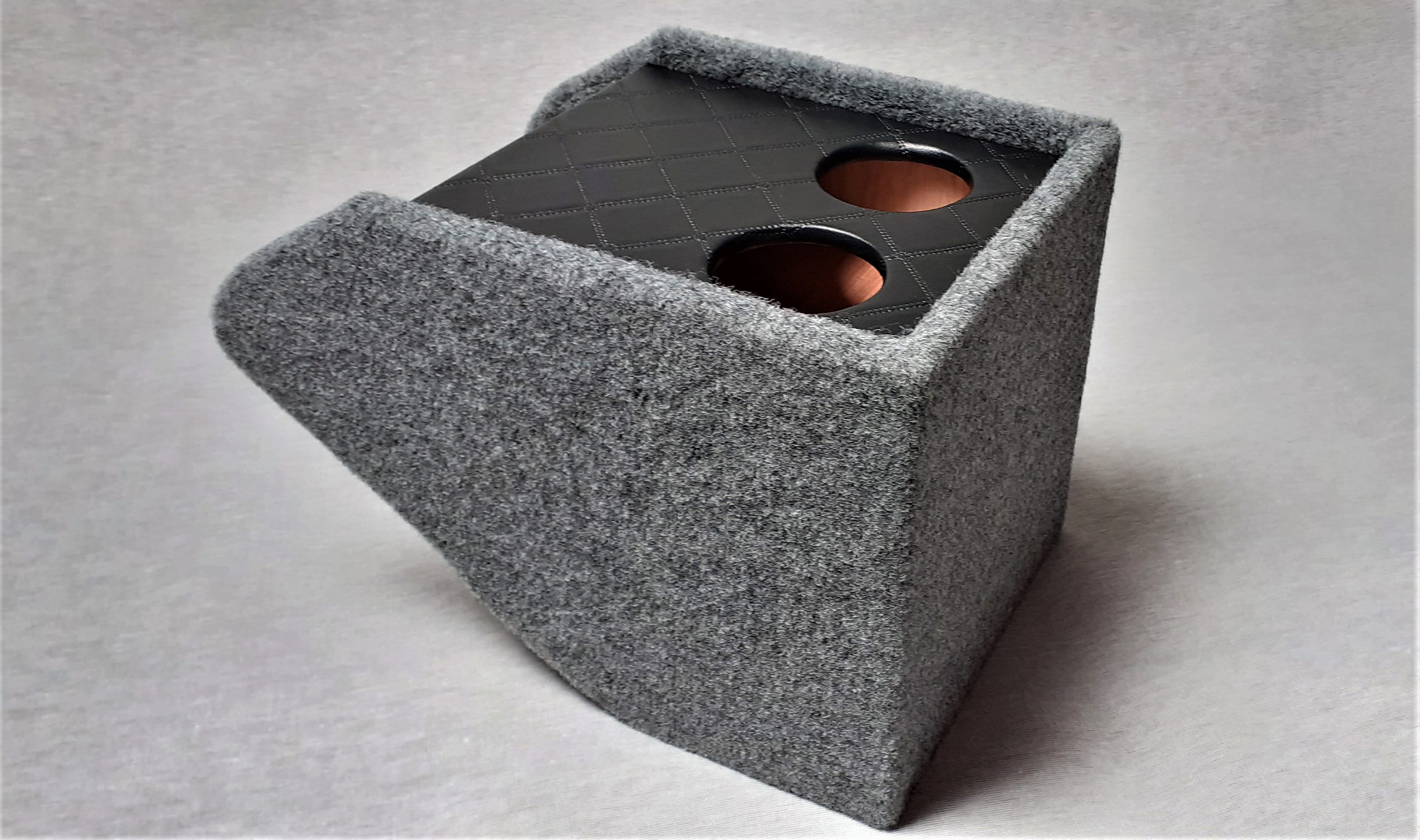 VW T4 Center Console With Cup Holder Storage. Black Carpet Base Quilted Black Vinyl Lid Etsy