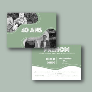 Carte invitation anniversaire - prix pour 25 unités - dispo 50/100u