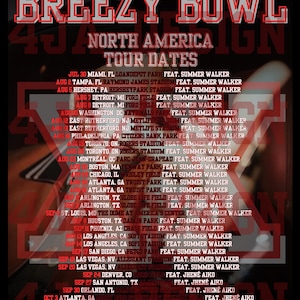 Breezy Bowl, XX, Nordamerika Tourneedaten, Konzert-T-Shirt, Chris Brown 2025, Sofortdownload, PNG-Datei