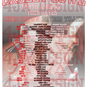 Breezy Bowl XX Nordamerika Tourneedaten, Konzert-T-Shirt, Chris Brown 2025, Sofortdownload, PNG-Datei