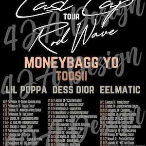 Last Lap Tour, camiseta de concierto, fechas actualizadas, Rod Wave 2024, descarga instantánea, para fondo oscuro, archivo PNG