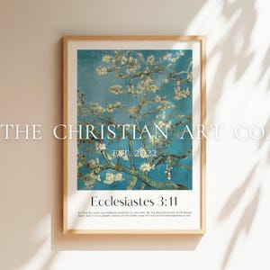 Van Gogh Christian Wall Decor, Aesthetic Faith Poster, Religious Home Wall Art, Vintage Print, Scriptural Posters, Ecclesiastes 3