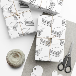 Gift Wrap Paper, 20x30 Book Themed Sheet of Wrapping Paper, Book