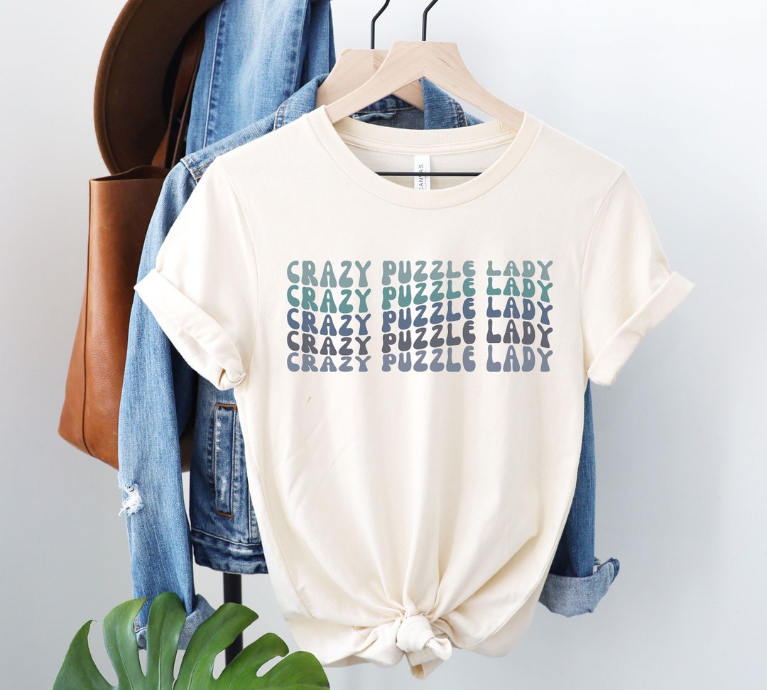 Jigsaw Puzzle Tshirt Crazy Puzzle Lady Shirt Gift for Jigsaw - Etsy