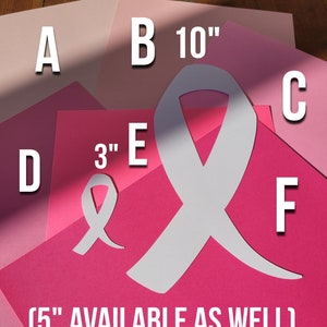 Recortes de cintas rosas para CONCIENCIACIÓN DEL CÁNCER DE MAMA, troqueles para decorar, decorar aulas, colorear, eventos educativos, de aprendizaje y de recaudación de fondos
