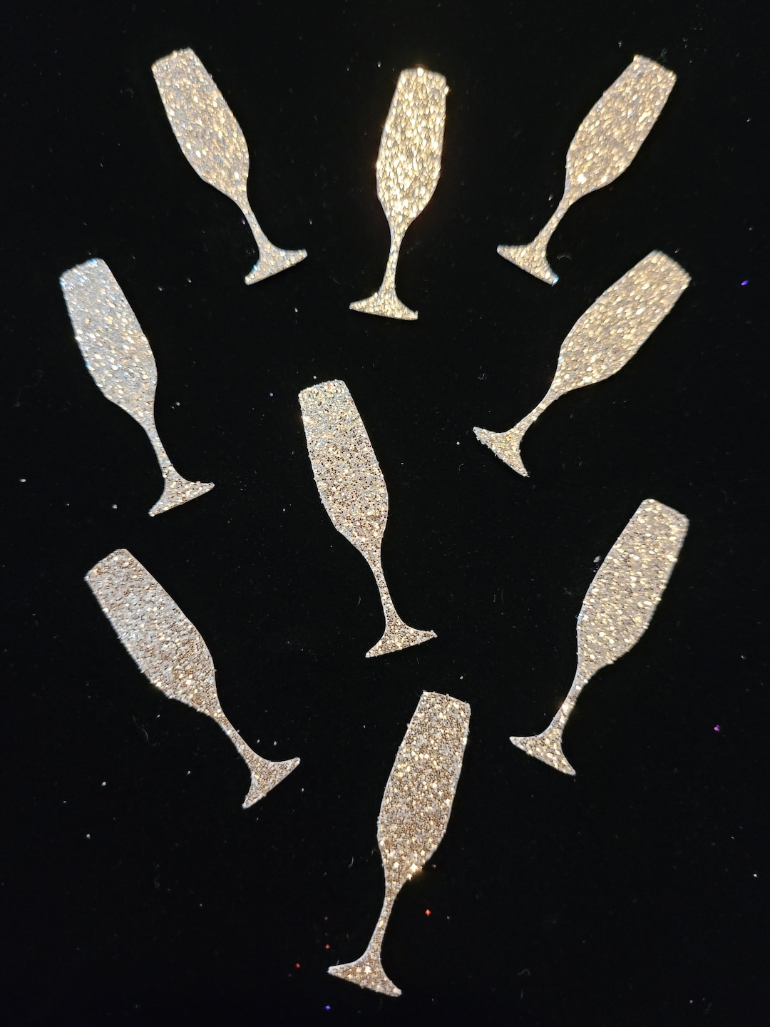 CHAMPAGNE GLASS CONFETTI Champagne Flute Glass Bubbly Glitter Champagne ...