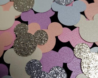 MICKEY MOUSE CONFETTI 100pcs pastel double sided Shimmer w/ Glitter
