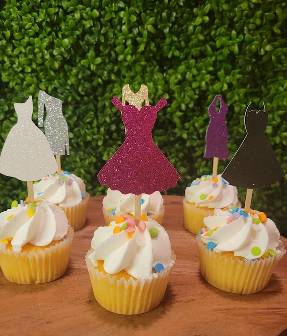 PARTY DRESS CUPCAKE Toppers 6pc Set Bachelorette Wedding Prom Bridesmaid Birthday Dresses - Etsy PARTY DRESS CUPCAKE Toppers 6pc Set Bachelorette Wedding Prom Bridesmaid Birthday Dresses - Etsy
