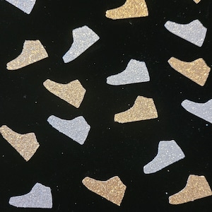 MINI SNEAKER CONFETTI Air Force diejenigen Jordan Sneakers Gold Silber Konfetti Tisch streut Geburtstag Sneaker-Liebhaber High Top Sneakers