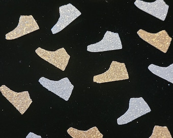 Miniaturowe konfetti do butów | Złoty i srebrny brokat, dekoracja stołu