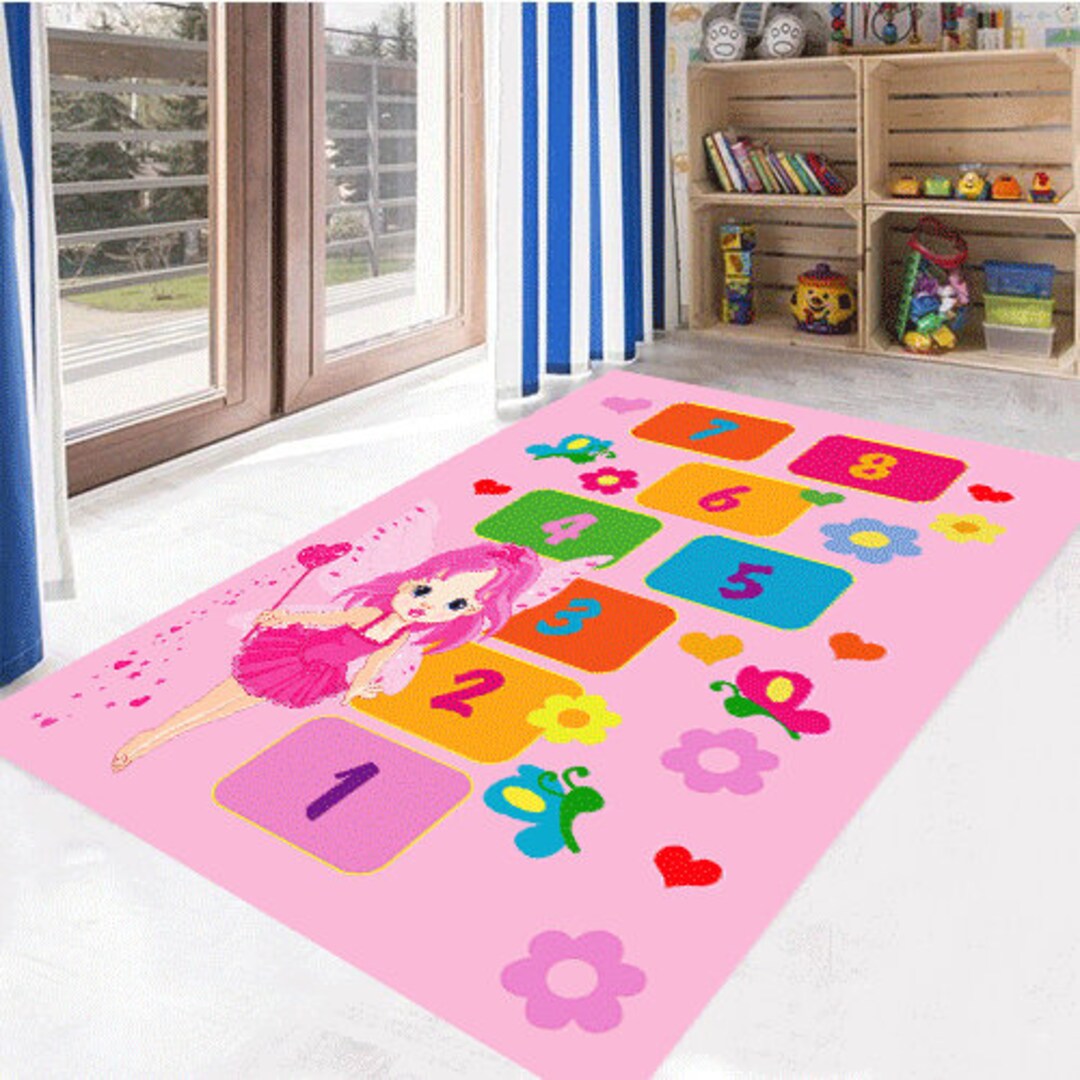 Barbie Rug Hopscotch Barbie Rug Children Rug Bedroom Rug Etsy