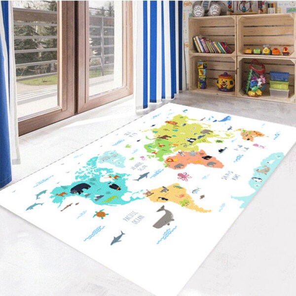 Shop World Map Rug Etsy