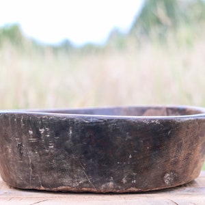 Large Wooden Rustic Bowl image 3