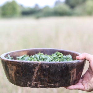 Large Wooden Rustic Bowl image 1