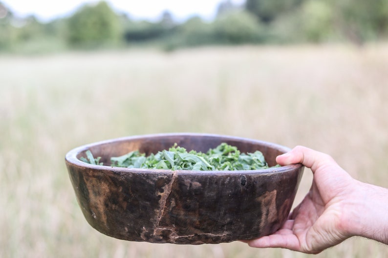 Large Wooden Rustic Bowl image 1