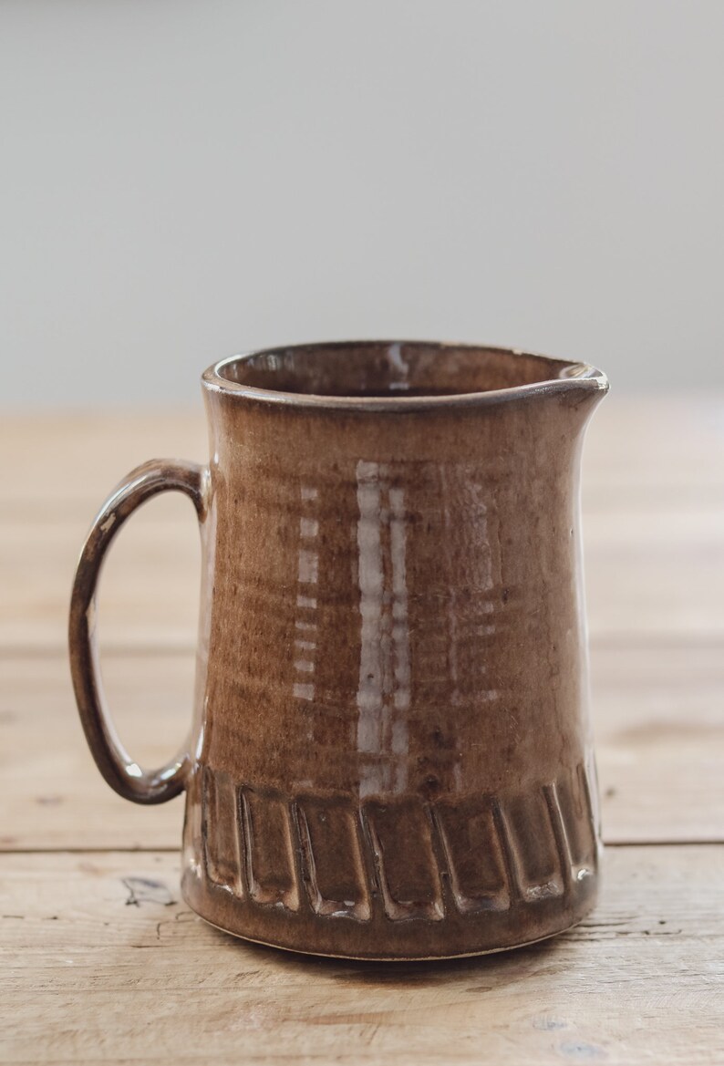 Brown Ceramic Jug Vintage image 3