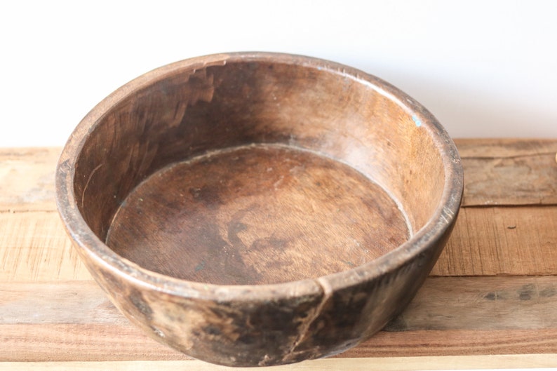 Large Wooden Rustic Bowl image 6