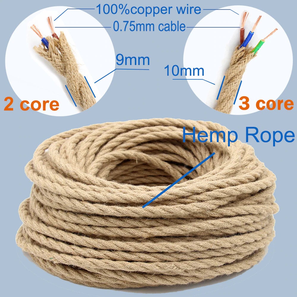 Cord - Twisted Hemp Rope Natural/White Hank 5' – 1320LLC