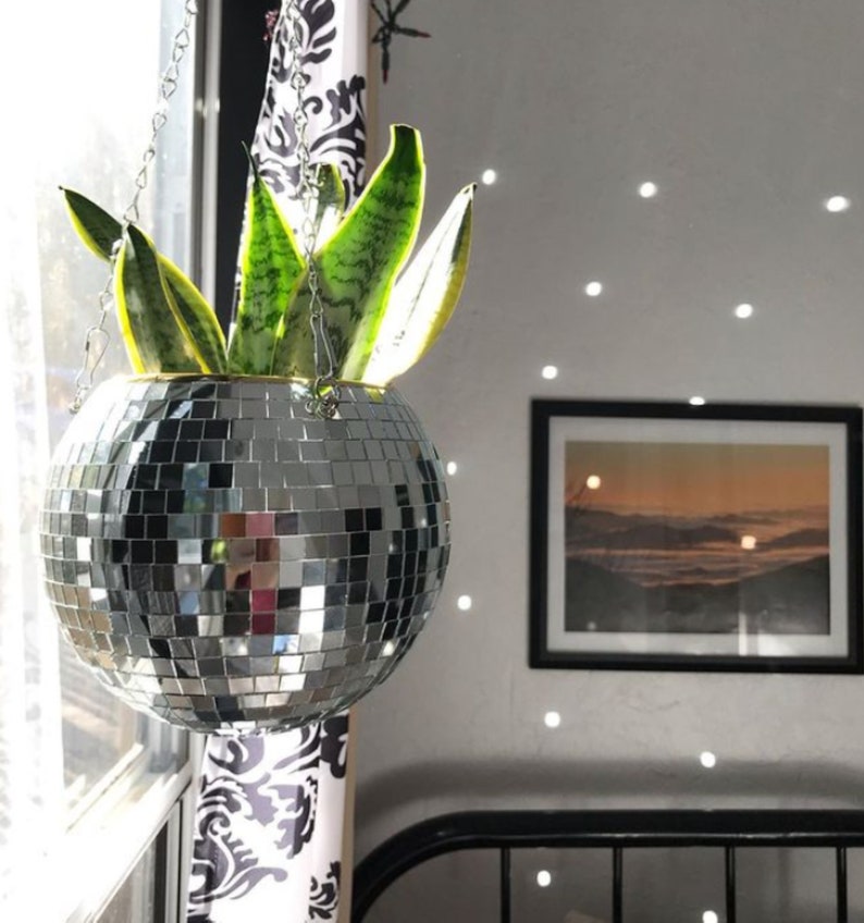 5 Colors Hanging Disco Ball Planter Mirror Ball Plant Pot Etsy