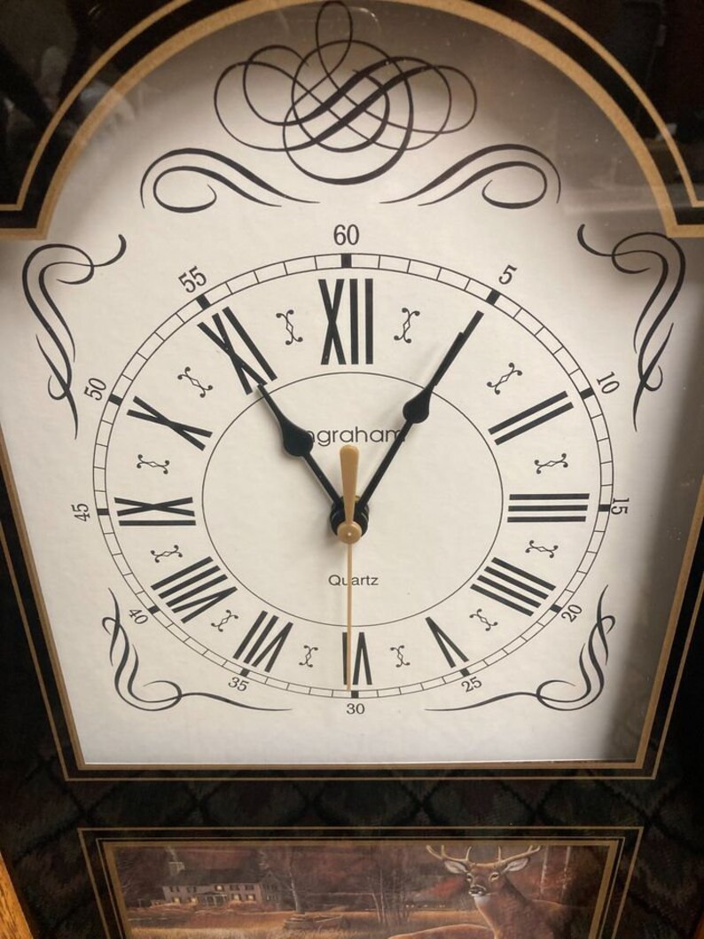 Vintage Ingraham Wall Clock Buck & Doe Deer Farm Picture 23 Etsy