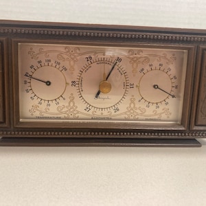 Vtg Airguide Weather Station Bakelite / Airguide Instrument Company Chicago (good Working Condition)