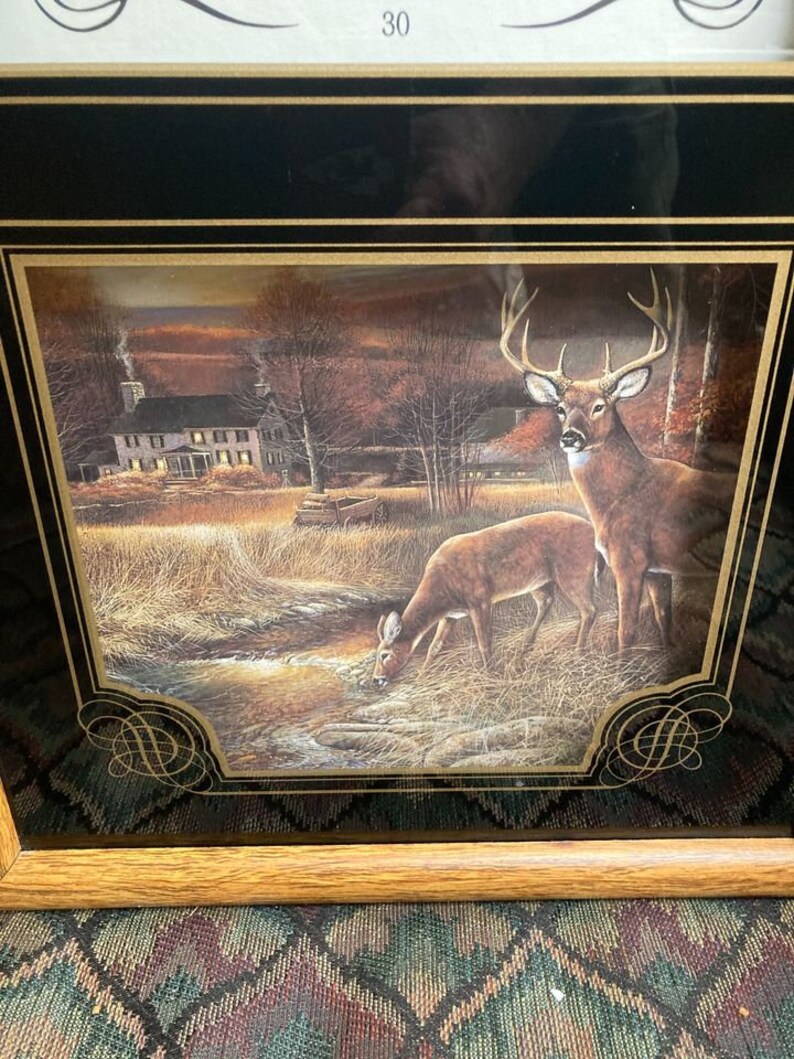Vintage Ingraham Wall Clock Buck & Doe Deer Farm Picture 23 Etsy